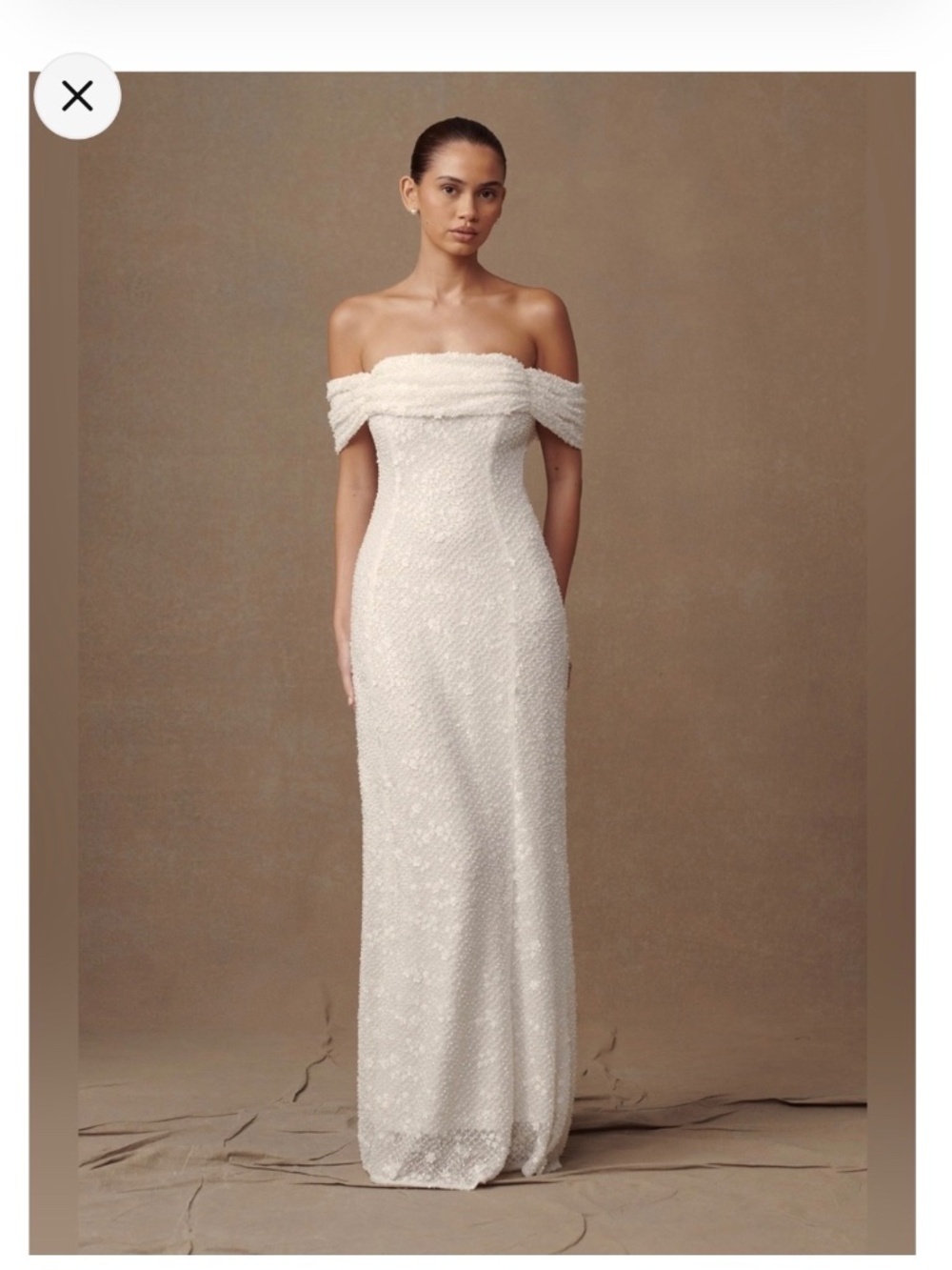 Priyanka Daisy Beaded Off Shoulder Wedding Gown/ Dress - White
